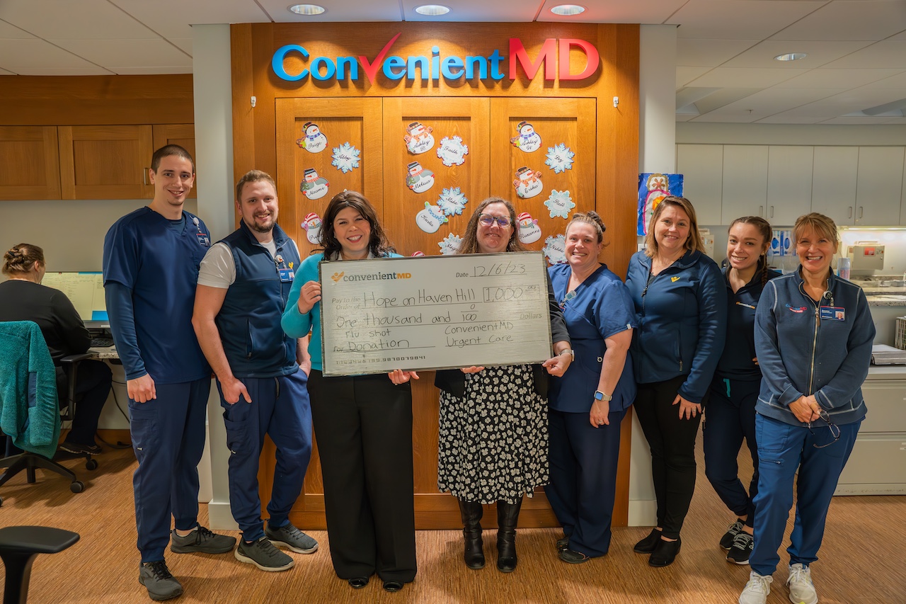 ConvenientMD makes generous donation to Hope on Haven Hill through Free Flu Shot program