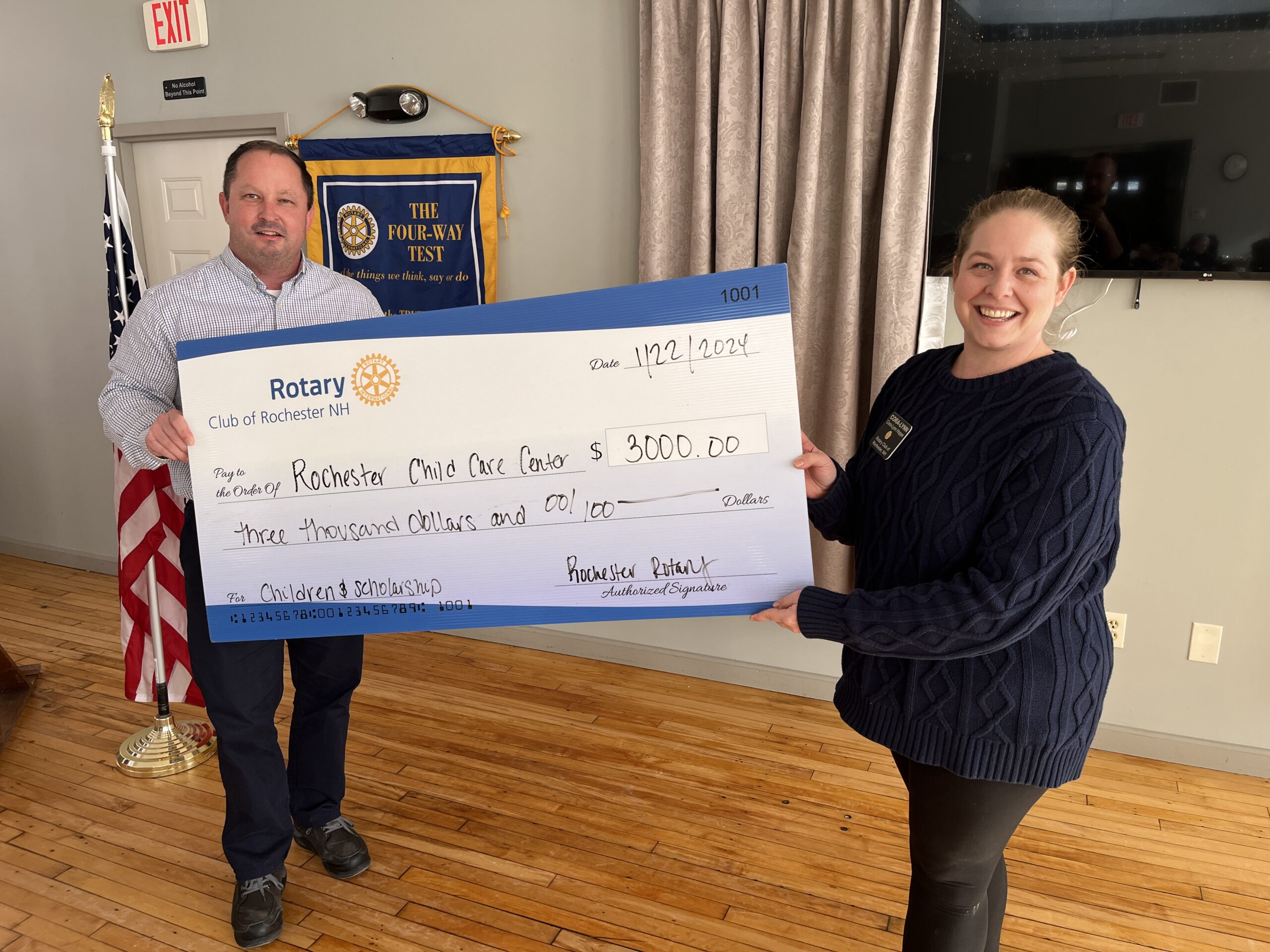 Rochester Rotary donates $3k to Rochester Child Care Center to help low income families
