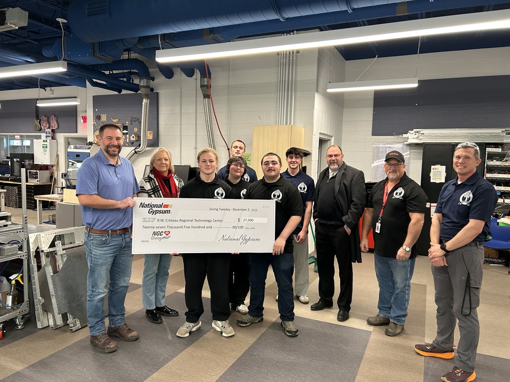 National Gypsum Donates $27,500 to Support Creteau Technology Center Programs